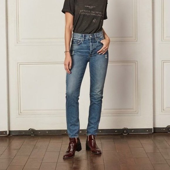 BOYISH Billy The Birds High Waist Button Fly 100% Cotton Jeans